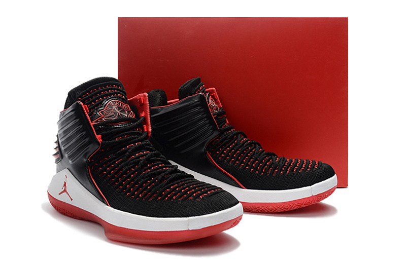 New Air Jordan XXXII Black Red White For Women - Click Image to Close